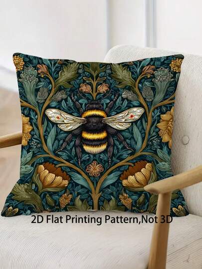 1/2/4Pcs 2D Flat Printing - Decorative Pillowcase Featuring A 2D Flat Print Of A In The Style Of William Morris. This Retro Fashion Pillowcase Measures 17.7x17.7 Inches And Is Ideal For Home Decor In The Sofa