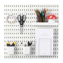 Kit de Combinación de Tablero Perforado de Plástico de 280 x 280 x 12 mm 4 Paneles, Kit Organizador de Pared con Accesorios, Para Sala de Estar, Almacenamiento de Herramientas, Oficina, Blanco - 280 x 280 x 12 mm 4 paneles - Ver 8