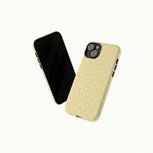黄白波点手机壳，可爱美观，兼容 17、16、15、14、13、12、11 Pro Max - 黃色 - 查看 3