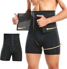 ¡RecomendadoBody Moldeador de Compresión para Hombre, Pantalones Cortos Moldeadores Realza Glúteo, Faja Reductora Respirable para Deportes, Trabajo y Gym¡Top de Temporada - G - Ver 9