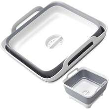 Collapsible Wash Basin With Drain Plug - 2.4 Gal(9L) Wash Basin For  Bottles, Foldable Dish Pans For Kitchen Sink & Camping & Hand Washing Station, Wash Bin, Laundry Tub, Portable Dish Tub Variant 1 - 冷灰色 - 查看 6