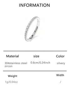 VJS 1pc G23 Titanium Cubic Zirconia 16G Nose Hoop Piercing Spiral Daith Cartilage Earring For Women - Silver - View 9