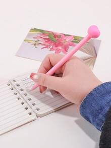 4支装心形圆珠笔，粉色凝胶墨水笔，书写流畅，办公用品及学习必备，送礼佳品，时尚便携桌面配件 - 套裝 - 查看 5