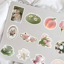 50pcs Creative Watercolor Y2K Stickers, Sweet Vintage Art Cool Aesthetic Stickers, Suitable For Water Bottles, Guitars, Luggage, Phones, Phone Cases, Laptops, Skateboards, Gift Decoration School Supplies - A - View 4