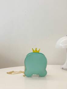 1pc Carriage Shaped Glitter Shoulder Bag, Zipper Closure, Lightweight, Crossbody Bag, Suitable For Ramadan - A - View 6