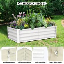 Galvanized Raised Garden Bed Kit, 2-Pack 6*3*1FT Outdoor Metal Planter Boxes – Large, Durable, Open Base, Safety Edge – Easy Assembly, Ideal for Vegetables and Flowers, Backyard Use - 6*3*1 pie Beige 2 piezas - Ver 2
