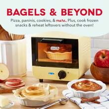 Miniváquina C66para hacer donas para panquillas galletas pizzas paninis y más con bandeja para hornear rejilla función de apagado automático rojo -B032 - AMARILLO - Ver 5