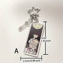 Oryginalny akrylowy brelok do kluczy, kokarda przyjaźni z aniołkiem w kształcie serca, Y2K, retro, szkolna dziewczyna, uroczy, swobodny, uliczny brelok akrylowy, zawieszka do telefonu, pamiątka szkolna, dodatek do torby, odpowiedni na każdą porę roku, imprezy firmowe, prezent dla dziewczyny - Wielokolorowe - Zobacz 17