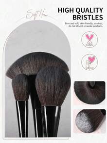 docolor Set di 30 pennelli professionali per il trucco - Set completo di pennelli cosmetici per fondotinta, sfumatura, contouring, ombretti, cipria - setole sintetiche vegane e senza crudeltà - Collezione di pennelli per il trucco di lusso in nero con scatola di cartone, ideale per truccatori professionisti e principianti - nero - Visualizzare 5