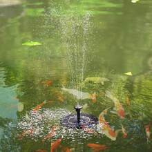 1个太阳能喷泉水泵，太阳能鸟浴莲花喷泉水泵，带6个喷嘴，适用于鸟浴池、花园、池塘、游泳池、花园装饰 - 彩色 - 查看 6