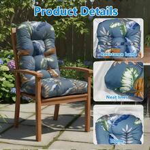High-Back Chair Cushions, Waterproof And Colorfast, Rocking Chair Cushions For Indoor And Outdoor Use, Adirondack Chair Cushions, Garden Chair Cushions, Upholstered Cushions, High-Back Seat Cushions - 藍色樹葉 - 查看 1
