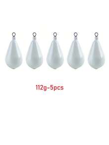 GOTURE 5/10件装发光钓鱼吊坠套装，18-150克，低频铸铅吊坠，带旋转环，防缠绕，适用于船钓、海钓、淡水通用钓鱼 - 白色 - 查看 14