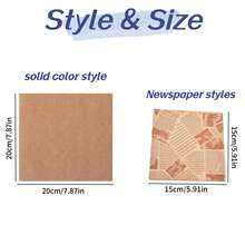 200pcs Printed Grease-Proof Paper, English Newspaper Print, Grease-Resistant Food Wrapping Paper, 20*20cm, Disposable Food Lining Paper, Suitable For Air Fryer, Sandwiches, Barbecue, Burgers, Fried Chicken, Kitchen Supplies, 50/100/200pcs - Multicolor - View 11