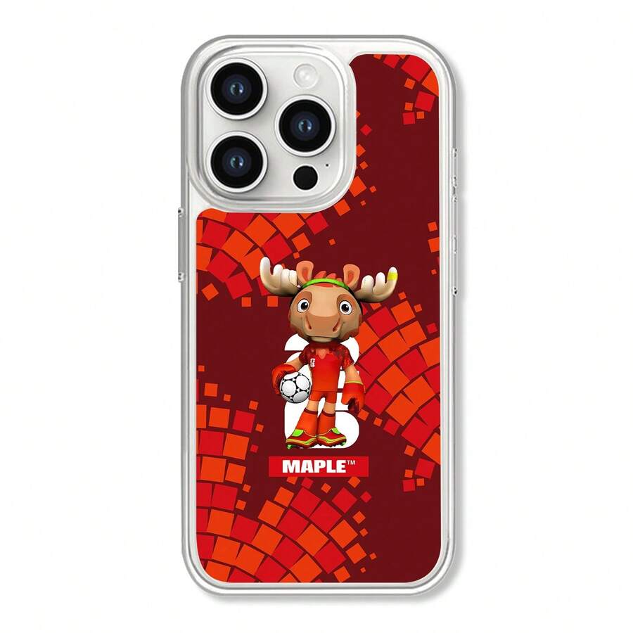 2026 World Football League Cup Mascot MAPLE Phone Case, Compatible With IPhone 17, 16, 15, 14, 13, 12, 11, XS, XR, Pro Max Plus. A Must-Have For Football Fans. Printed Phone Case, Transparent Design, Magnetic Protective Case - 無色 - 查看 1