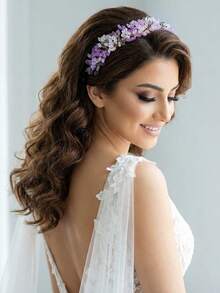 1个粉色水晶发箍，优雅星空设计，甜美公主风，适合新年、婚礼、节日礼物、派对、日常佩戴 - 粉色 - 查看 2