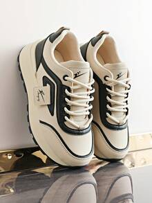 1双女士厚底运动鞋，休闲春秋新款，轻便时尚百搭，运动休闲跑步鞋 - 卡黑 - 查看 15