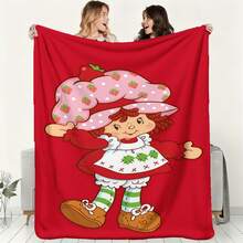 S-Strawberry Pink Shortcake Throw Blanket – Fluffy Plaid Picnic & Camping Blanket, Soft & Cozy Portable Sofa Decor, Downy King Lid Blanket For All-Season Comfort - Photo-5 - 查看 3