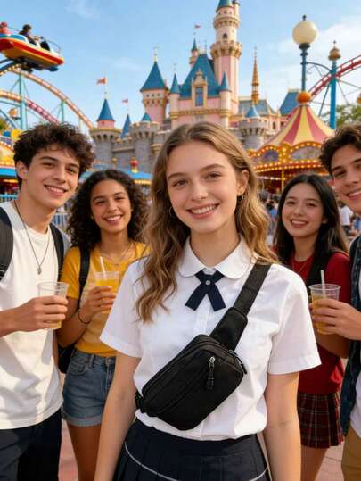 Bolsa de cintura minimalista negra, ligera, con múltiples compartimentos, correa ajustable, adecuada para ir al trabajo, la escuela, hacer skateboard, estilo callejero, campus, clase, compras, viajes, festivales de música, gimnasio, estudiantes universitarios, entusiastas del skateboard, personas que van al trabajo, fashionistas, amantes de los deportes