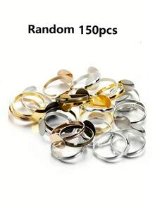 20/50/100/150/200pcs/Lot Multi-Color 7-10mm Adjustable Blank Metal Rings, Suitable For DIY Handmade Ring Jewelry Making Supplies - Multicolor - View 32