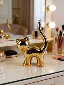 猫形戒指架，适合展示结婚戒指，也可作为生日礼物或办公室装饰。非常适合展示和整理女士珠宝，是特殊场合的理想礼物。房间装饰 - 彩色 - 查看 2