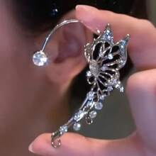 1pc Exquisite Butterfly Fairy Ear Hook, Elegant And Delicate Design, Suitable For Daily Wear Or Dating Occasions, With Excellent Wearing Effect. - 左邊 - 查看 2