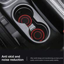 2pcs Universal Car Cup Holder Mats, Premium Rubber Cup Pads In Multiple Colors, Non-Slip Dust-Proof Easy To Clean Interior Accessories, Dedicated Cup Holder Protective Mats! Premium Rubber In Multiple Colors Available - 2pc Double-ring Mesh Anti-slip Coaster - View 5