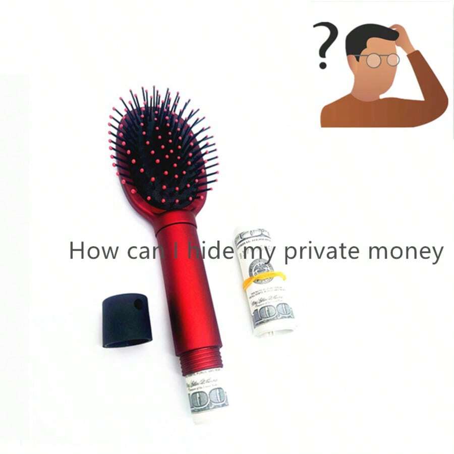 Creative Visual Secret Hair Comb With Hidden Storage Compartment, Travel Disguise Container To Hide Cash, Rings, Necklaces, Keys - Multicolor - View 1