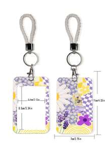 1个可爱多巴胺彩色拼布图案挂绳证件套，适合医生、护士、学生、教师使用，可作为礼物或日常用品。 - 彩色 - 查看 7