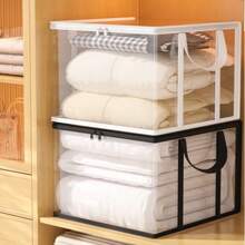 1pc Transparent PVC Storage Bag, Large Capacity PVC Book Storage Bag, Multifunctional Waterproof Gift Packaging Bag, Portable Foldable Clothing Storage Bag, Book Storage Bag, Waterproof PVC Material, With Zipper, Handles On Both Sides, Foldable, Room Organizing, Wardrobe Organizing, Clothing Organizing, Gift Receiving - Four-color - View 9