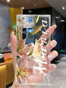 1pc Beautiful Pink Lily Flower Soft Phone Case, Compatible With Huawei Honor, Compatible With Redmi, Galaxy A04e/12/A13/A14/A34/A50/A52/A53/A54/S21/S22/S23/S24/S25/S25Ultra/S25FE/S26/S26 PLUS/S26 ULTRA/S26 EDGE, 6A/7A/8A, 12T/13T/15T/15T Pro - Clear - View 5