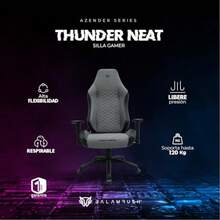 Silla Gamer Thunder Neat Ergonómica/Ajustable 180° + Soporte hasta 120 kg + Clase 3 + Reposabrazos 2D/ Nylon/Gris - Gris - Ver 5