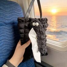 1个车载纸巾盒，煤球纸巾袋，简易泡沫网格纸巾，家用车载两用 - 煤炭球 - 查看 6