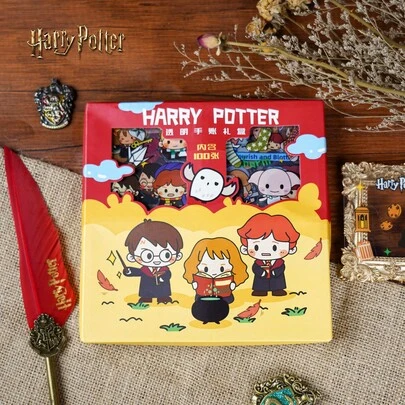  60pcs/Set Cartoon Harry Potter Stickers, Harry Potter Sticker Pack, PET-Made Sticker Gift Box, Creative Decals For Festivals Cheering And Party, Decorative DIY Gifts, Cartoon Stickers For Diary, Laptop, Notebook, Water Bottle, Phone Case, Aesthetics Stickers For Teens Adults, School Supplies