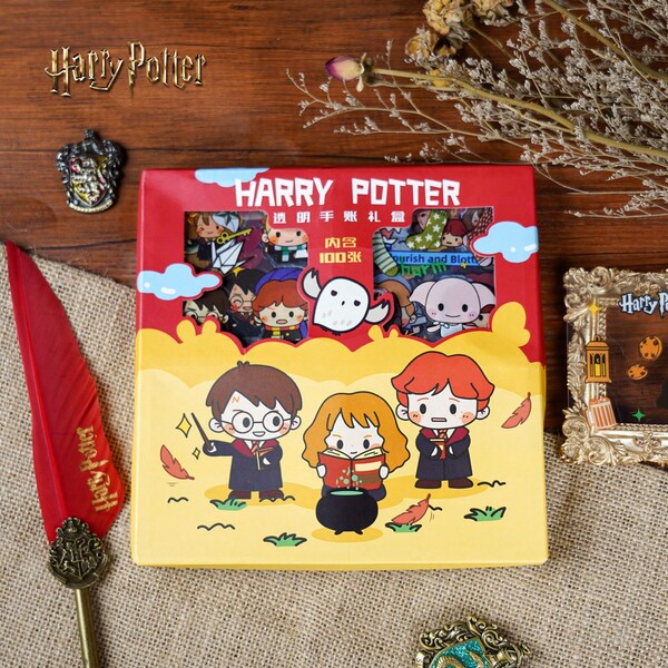  60pcs/Set Cartoon Harry Potter Stickers, Harry Potter Sticker Pack, PET-Made Sticker Gift Box, Creative Decals For Festivals Cheering And Party, Decorative DIY Gifts, Cartoon Stickers For Diary, Laptop, Notebook, Water Bottle, Phone Case, Aesthetics Stickers For Teens Adults, School Supplies