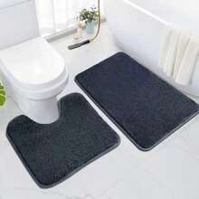 Bathroom, Soft Microfibre Bath, Bathroom Rug, Large 120 X 50, Non-Slip, Washable, Light Blue - Grey - View 10