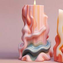 Asymmetrical Cylinder DIY Handmade Fragrance Plaster Multifunctional Silicone Mold - White - View 2