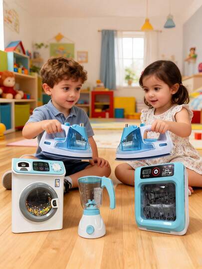 Kids Toy Iron, Pretend Play Toy With Light And Sound Effects, Simulating Ironing Clothes Process, Roleplay Sewing Game, Educational Toy For Boys And Girls, Holiday Birthday Gift, Mini Realistic Household Appliance Toy, Baby Toys, Girls Toys, Children's Game, Toddler Toys