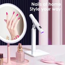 2-In-1 LED Nail Lamp With Stand, 360° Rotatable Design, USB Rechargeable With Battery Level Display, Gel Curing Dryer For Home & Salon Use - Multicolor - View 7