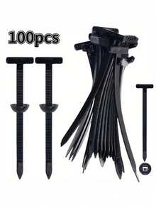 50/100 Pcs Black Cable Ties, Universal Cable Tie Buckle, Leaf Board Bottom Plate, Universal Buck - Multiple Styles - View 12