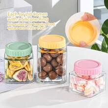 8 Pack Plastic Jar Lids, 8 Colored Reusable Jar Lid, 70mm Regular Mouth Lid Compatible With Mason, Leak Proof Storage Caps For Canning - Multi-colored - View 4