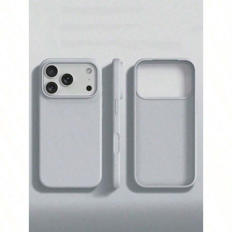High-Quality Liquid Silicone Phone Case With Concave Button Design, Compatible With IPhone 17 AIR 16 15 14 13 12 11 Pro Max, Soft Waxy Texture, Skin-Friendly And Comfortable - Smoky Blue - 查看 1