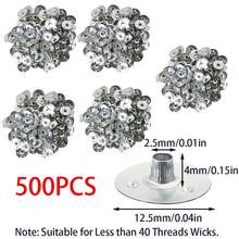 Bộ 100/200/500/1000 chiếc giá đỡ bấc nến bằng kim loại 12,5mm (0,5 inch), lựa chọn tốt nhất cho những người đam mê tự làm nến. - Xám - Xem 10