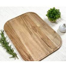 优质厨房砧板，实木家用砧板，水果砧板，厨房辅助食品砧板，砧板，托盘，餐具托盘 - 棕色 - 查看 7