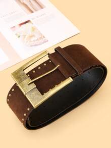 方形扣女士腰带，简约百搭，可搭配牛仔裤、休闲裤、连衣裙，优雅女士腰带，休闲日常通勤腰带，适合作为礼物 - C096 - 查看 9