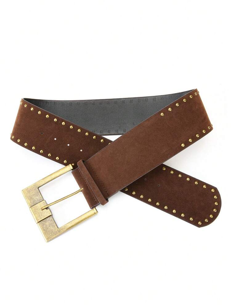 Square Buckle Women's Belt, Minimalist Versatile Waist Belt For Jeans, Pants, Dresses, Elegant Women's Belt, Casual Daily Commute Belt, Suitable As A Gift - C096 - View 14