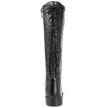 Women's Elegant Riding Boot, High Shaft, Lace-Up, Side Zipper, Soft And Comfortable, New Winter Collection - Black - View 7