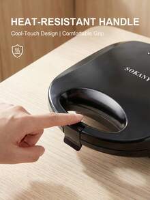 SOKANY 08112 三明治机 家用早餐机 煎吐司神器 不粘涂层煎炸机 水锁纹路设计 口感柔和 - 黑色 - 查看 9