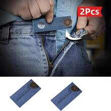 2/4Pcs Pants Extender Buttons, Jeans Waist Extender, Pants Hooks With Long Buttons, Elastic Adjustable Waist Buttons, Belt Extender Buckles, Quilting Supplies - Multicolor - View 22