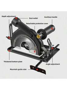 手持式角磨机转切割磨机支架，40mm可调0-45°底座支架，带导尺，适用于100-125mm锯片 - 角磨切割座+導尺 - 查看 4