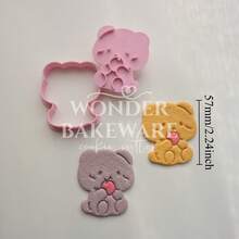 Cortadores de Biscoito em Forma de Coelho Fofo, Flores, Glacê, Molde de Biscoito da Páscoa, Ferramenta de Estampagem de Biscoito, Suprimentos de Artesanato em Pasta de Açúcar - animal - Visão 7